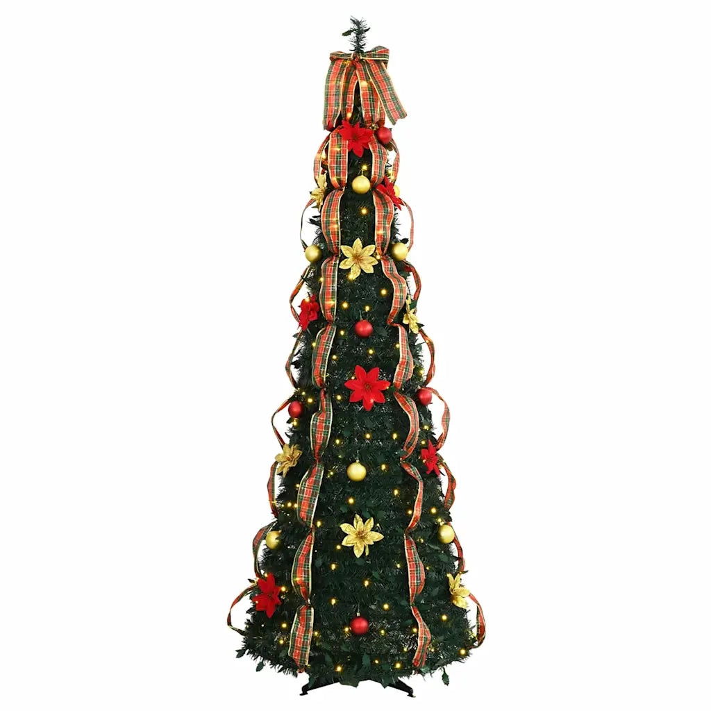 Albero di Natale artificiale con 200 LED Verde 215 cm PVC 42018633