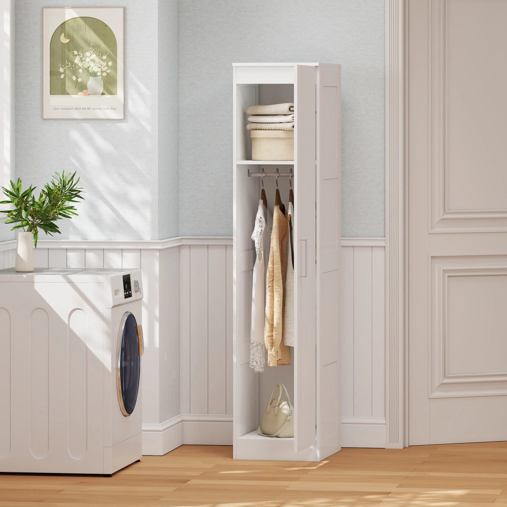 Armadio a battenti con appendiabiti e ripiani ¨C Minimal ¨C 40x52x180 bianco