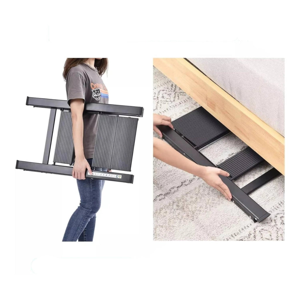 SGABELLO LEONARDO NERO 2 GRADINI ALLUMINIO