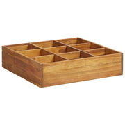 Fioriera rialzata per piante fiori ed erbe aromatiche in legno massello di acacia 60 x 60 x 15 cm 02_0001328