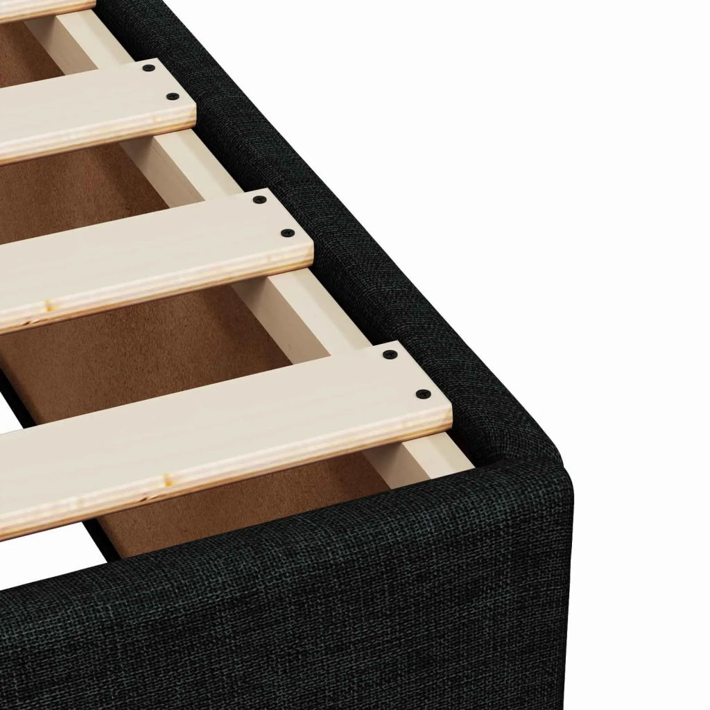Letto box spring con materasso Nero 80 x 200 cm Tessuto 3453271