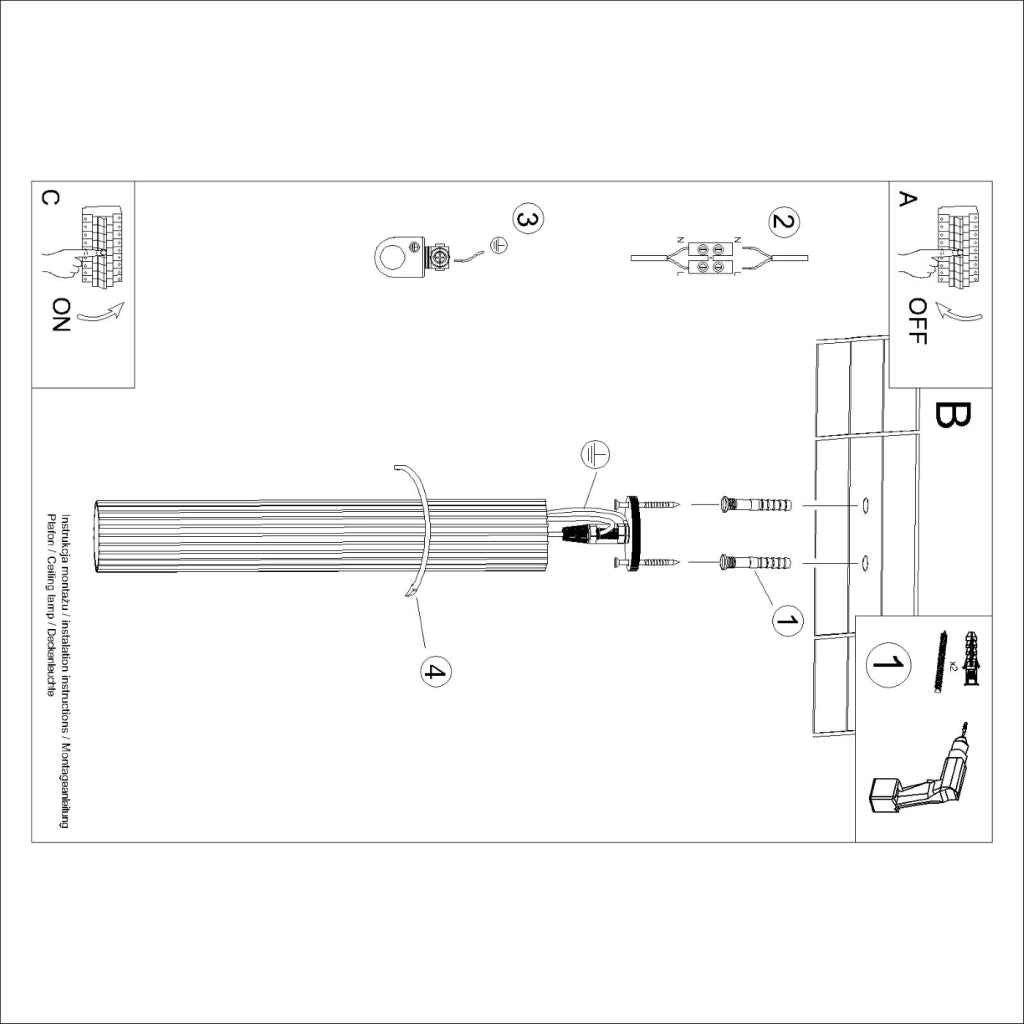 Lampada da soffitto KARBON 60 oro