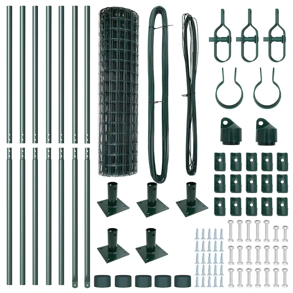 Recinzione da Giardino | Recinzione con Posto Verde 1,2 x 10 m Acciaio e PVC