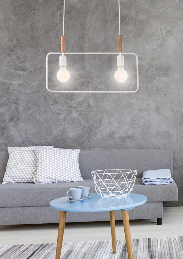 Lampada a sospensione Frame Candellux bianca 2xE27