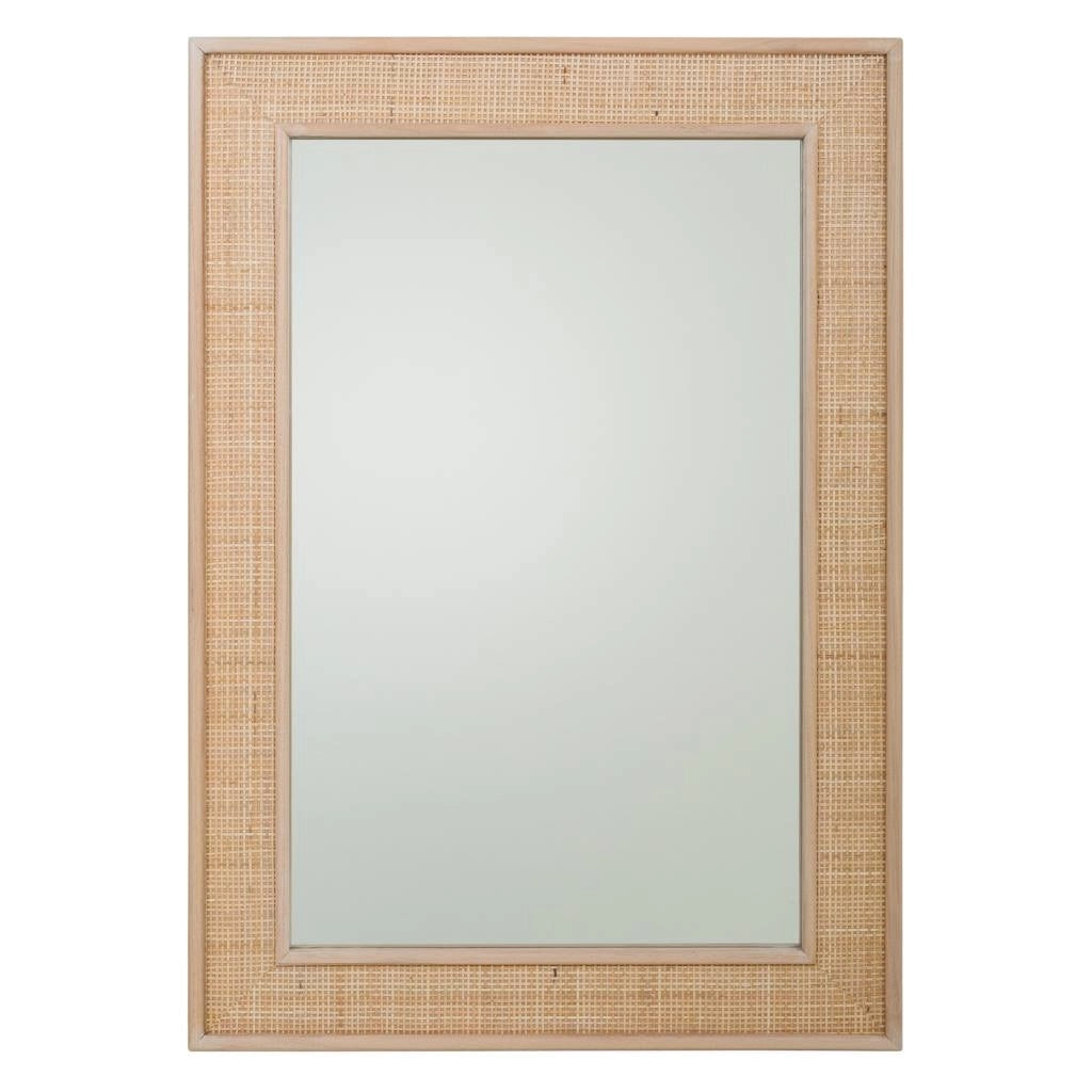 Specchio in MDF e griglia, marrone, 70x2,5x100 cm