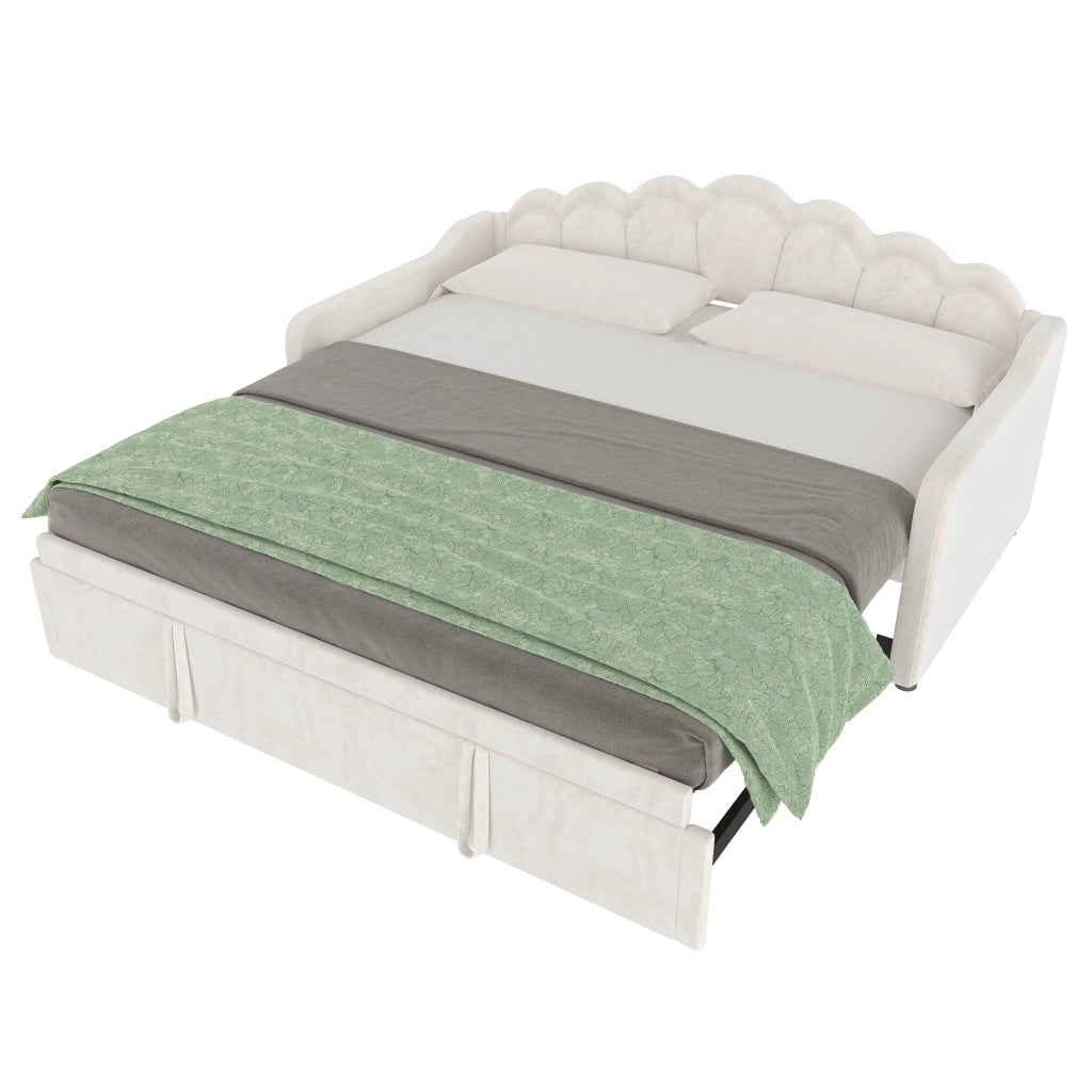 Daybed Imbottito 90x200 + 180x200 cm con LED; Beige