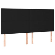 Testiera | Testata Nera 200x5x118/128 cm Tessuto