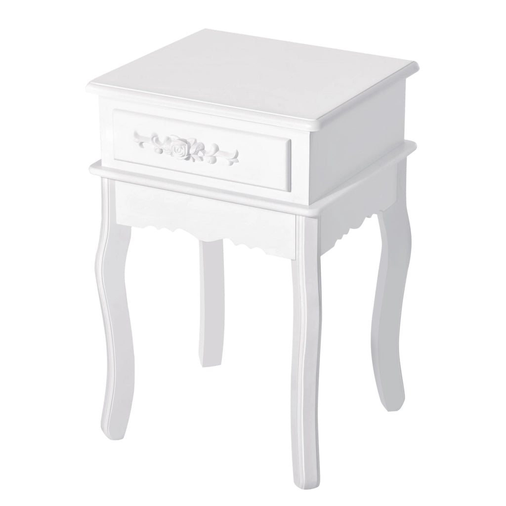 Comodino con 1 Cassetto ¨C zephmum ¨C Bianco Legno 40x35x60 cm