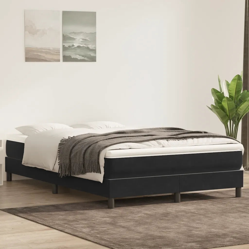 Letto a Molle senza Materasso Nero 160x220 cm in Velluto 3315881