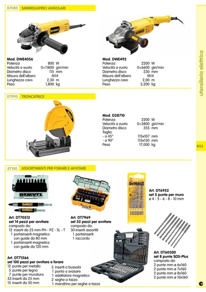 1pz dewalt smerigliatrice w2200 mm.230 dwe492 cod:ferx.56884