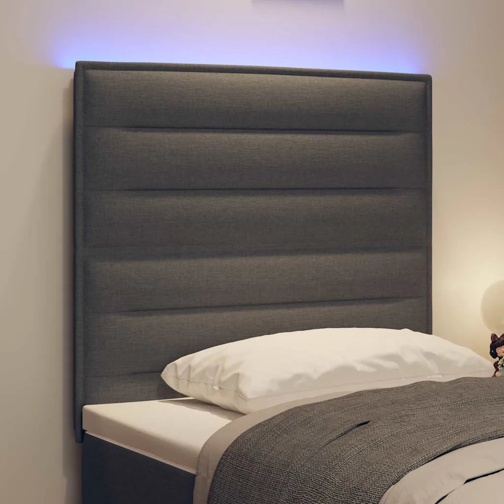 Testiera | Testata LED con strisce LED Grigio scuro 80 cm Tessuto