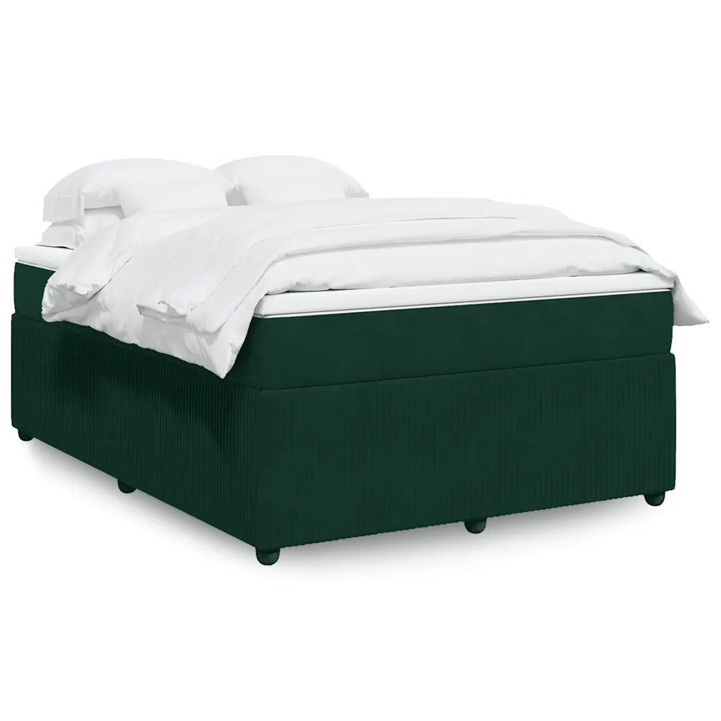 Giroletto a Molle con Materasso Verde Scuro 160x200 cm Velluto 3285653