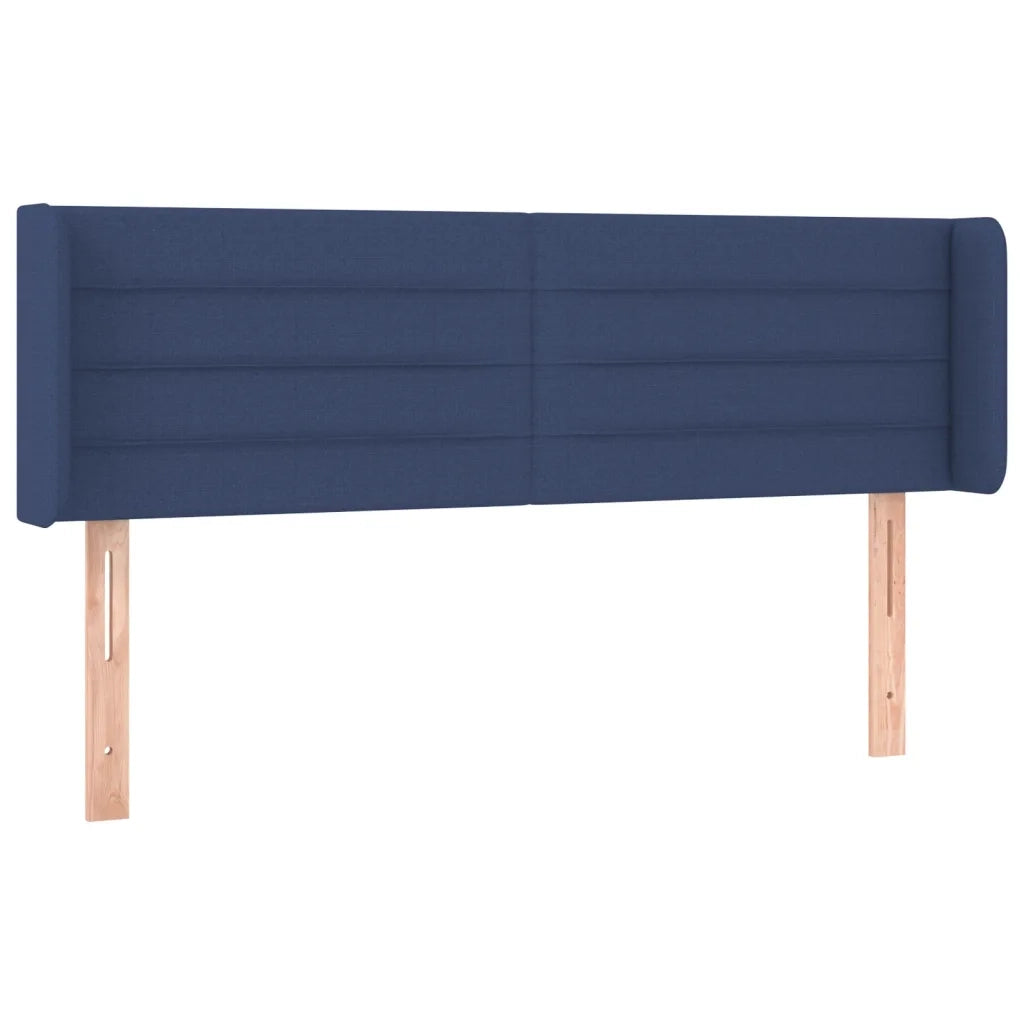 Testiera | Testata ad Orecchio Blu 147x16x78/88cm in Tessuto