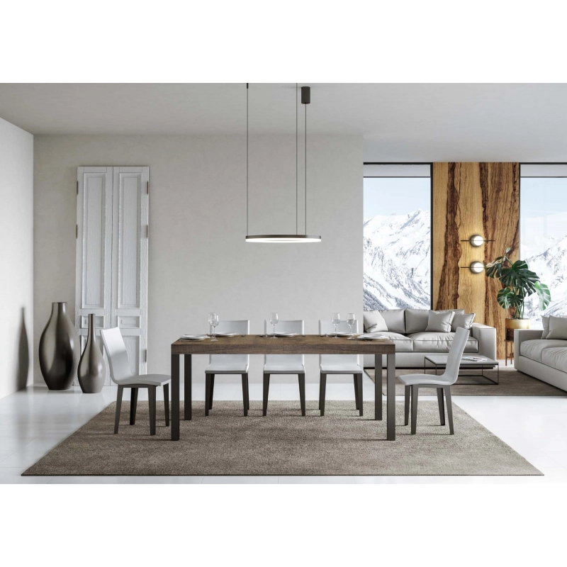 Tavolo allungabile 90x160/264 cm Everyday telaio Antracite - Noce