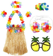 Set di cappelli hawaiani da 8 - Grasse hawaiane - Abito da festa - Corona di fiori - Benda per i capelli - Leggero e confortevole