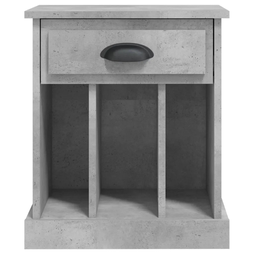Comodino | Armadio da Notte | Mobiletto da notte Grigio Cemento 43x36x50 cm