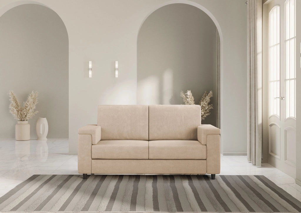 Divano 2 Posti 168x85x85 cm Marrak in Tessuto Beige