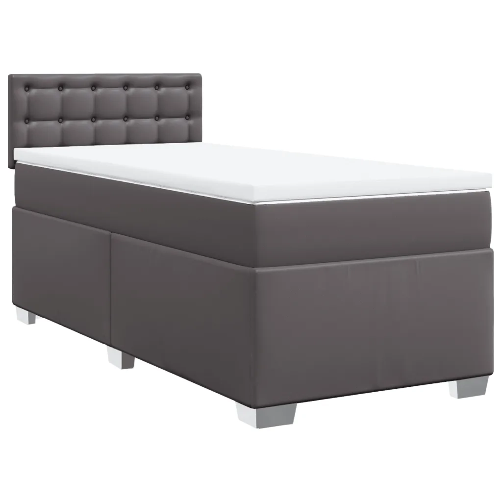 Giroletto a Molle con Materasso Grgio 90x200 cm in Similpelle 3286106