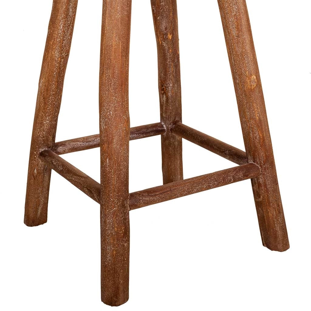 Sgabello in pelle rossa 41x41x78h