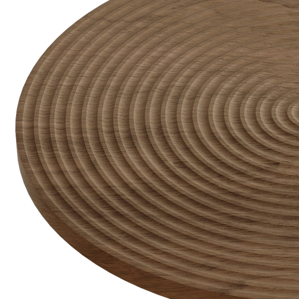 Tavolo da pranzo rotondo con base a tulipano, per cucina e sala da pranzo, in MDF e metallo, legno, 80 × 76 cm