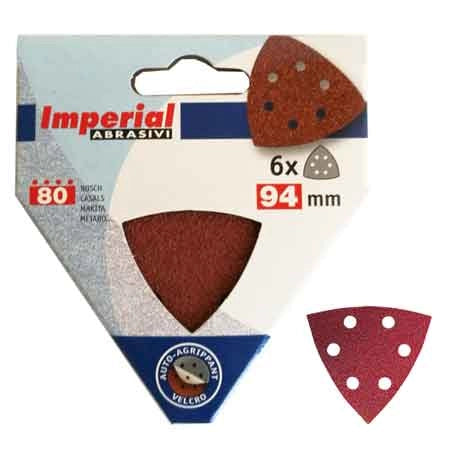 FOGLIO ABRASIVO VELCRATO A DELTA Grana 50 - 6 pezzi - IMPERIAL ABRASIVI