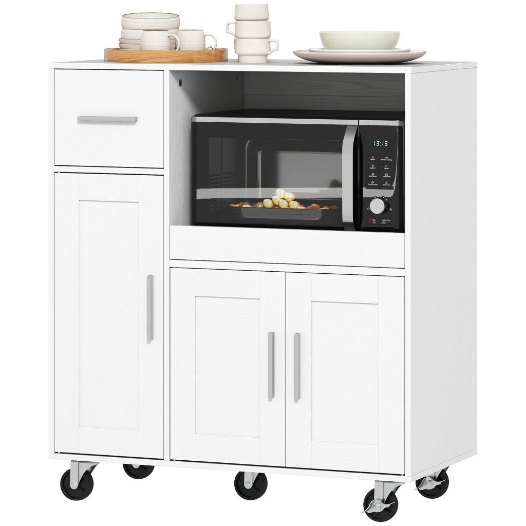 Carrello da Cucina con Ruote ¨C Xylo ¨C Bianco 80x40x88,7 cm