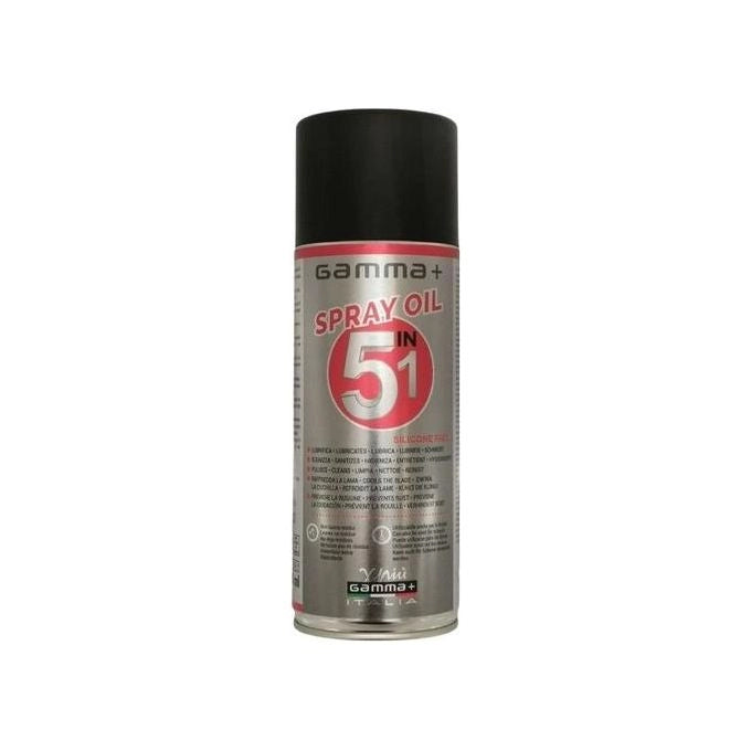 Gamma+ GP1100008 Spray Olio Lubrificante 5 in 1 per Tagliacapelli e Forbici 400 ml Senza Silicone