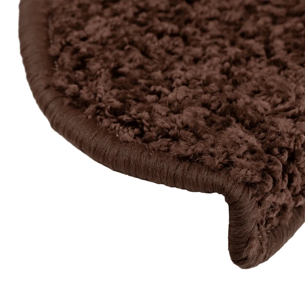 Tappetini per scale 15 pz 65x21x4 cm Marrone Semicircolari Grandi 133903