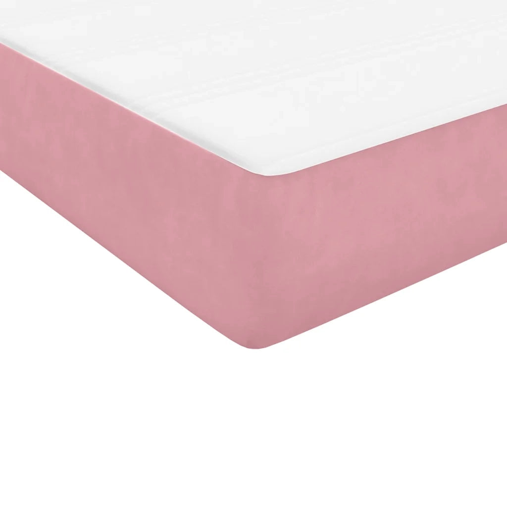 Letto a Molle con Materasso e LED Rosa 120x220 cm in Velluto 3316736