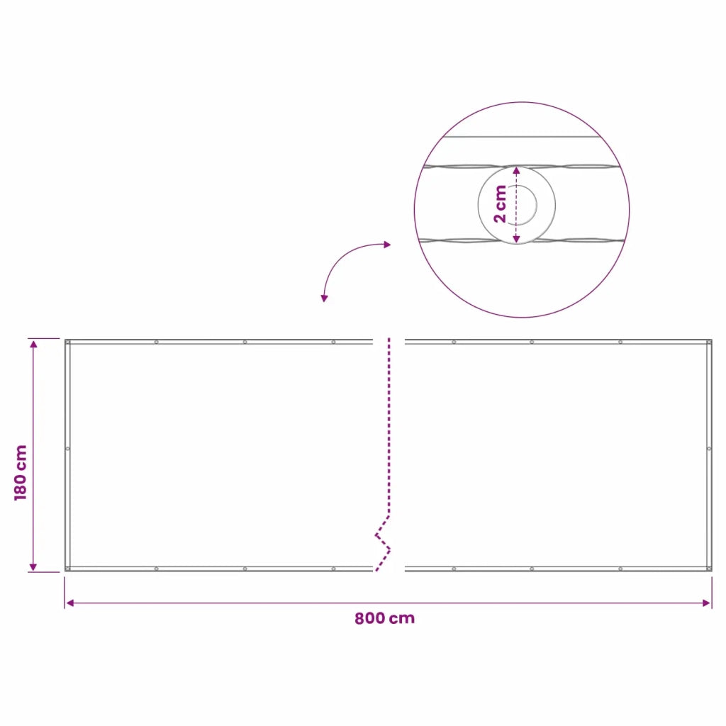 Schermo di Privacy per Balcone-Pannello per privacy 180 x 800 cm 896370