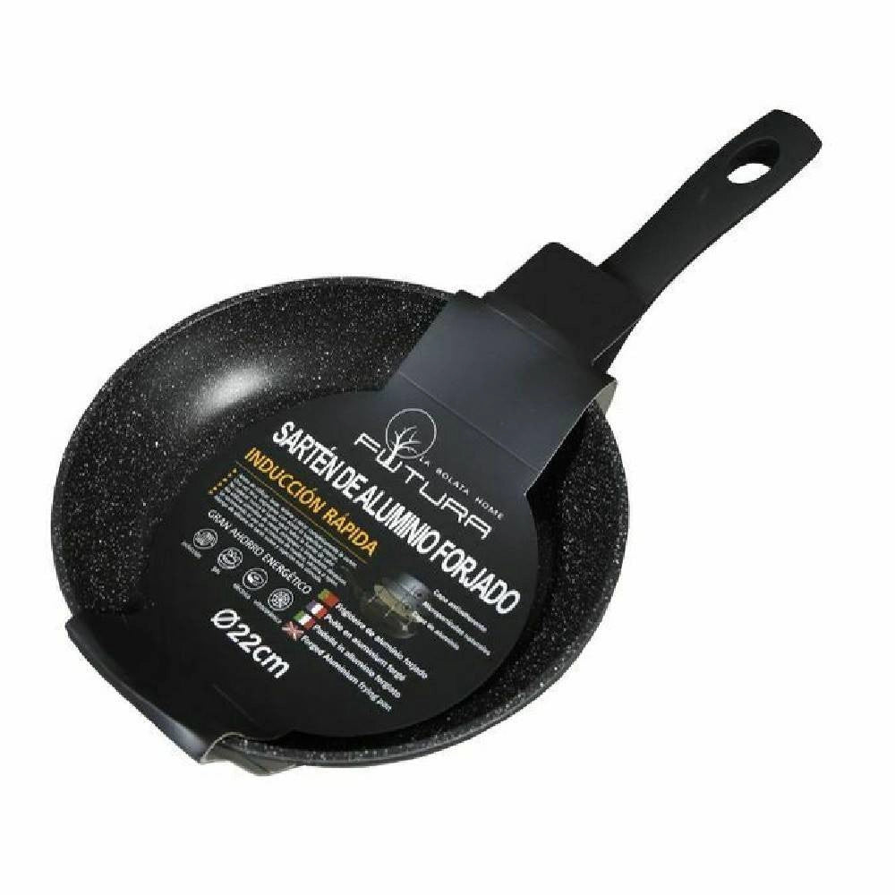 Trade Shop - Padella Con Manico In Alluminio Forgiato Antiaderente Granito Diametro 22cm -