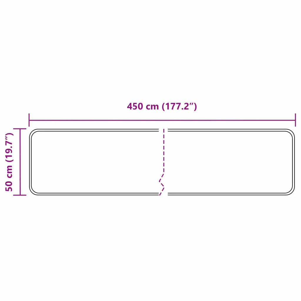 Runner Tappeto MARSA Nero 50 x 450 cm Poliestere e PVC 42023329