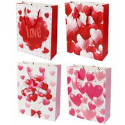 Trade Shop - Set 6 Buste Da Regalo Per San Valentino Cuori 31x11x42cm 71093 Modelli Assortiti -