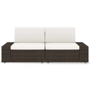 Divano Modulare a 2 Posti in Polyrattan Marrone 49515