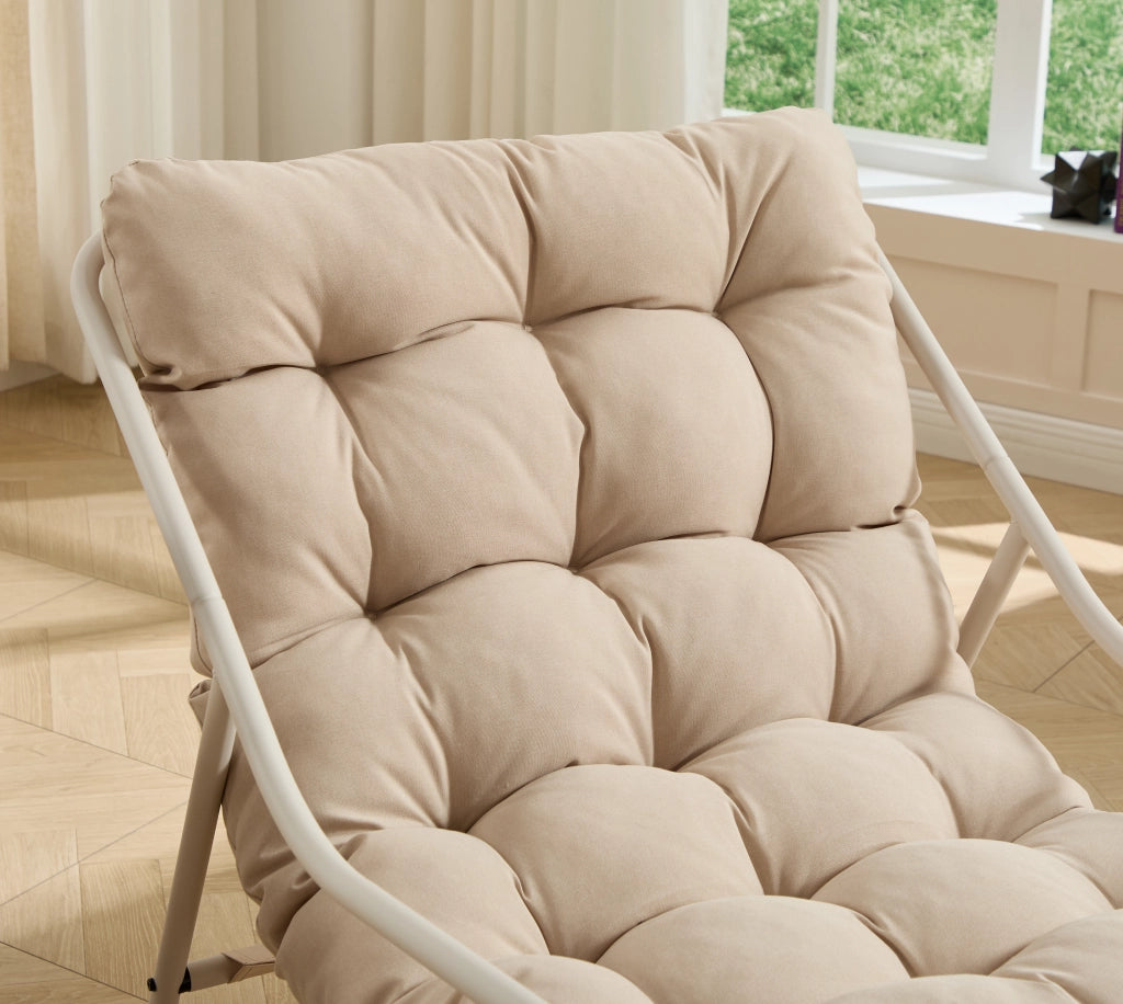 Poltrona Dondolo con Cuscino ¨C MINIMAL ¨C Beige, Tessuto