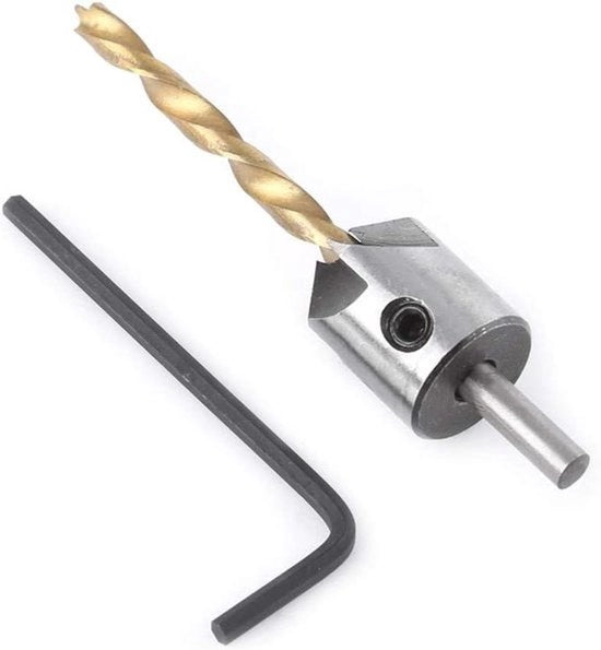 Set di Trapani per Hout e Metallo - Trapano a Spirale - Set di Trapani per Hout e Metallo - Kit di Trapani per Hout e Metallo - Trapano a Spirale con Ruota a Cassetta - Chiave a Inbus - Adatto per - Houtbewerking - Metaalbewerking - Klussen