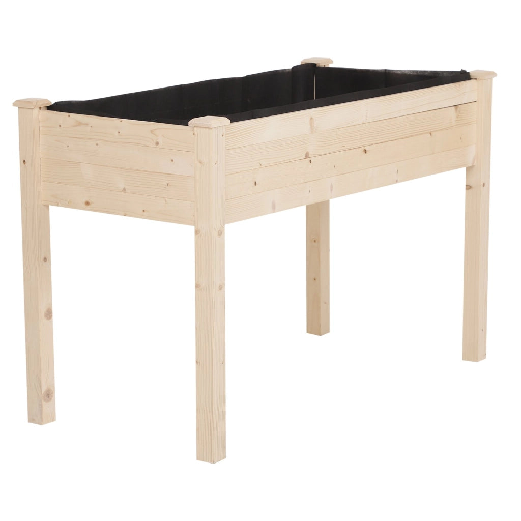 EasyComfort Letto per Orto Rialzato, Orto Urbano Pensile Tavolo Porta Piante con Fodera in Tessuto per Giardino, 122.5x56.5x76cm, Legno