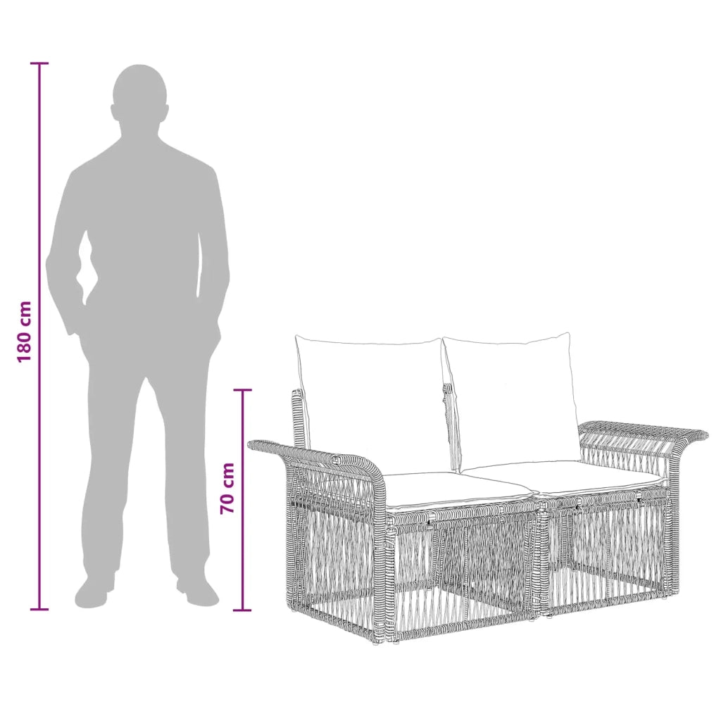 Set Divano da Giardino 12 pz Grigio polyrattan 3434975