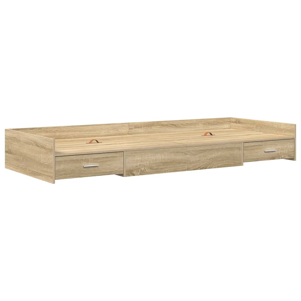 Letto singolo | Letto per adulti | Struttura del letto Rovere Sonoma 90 x 200 cm Legno multistrato