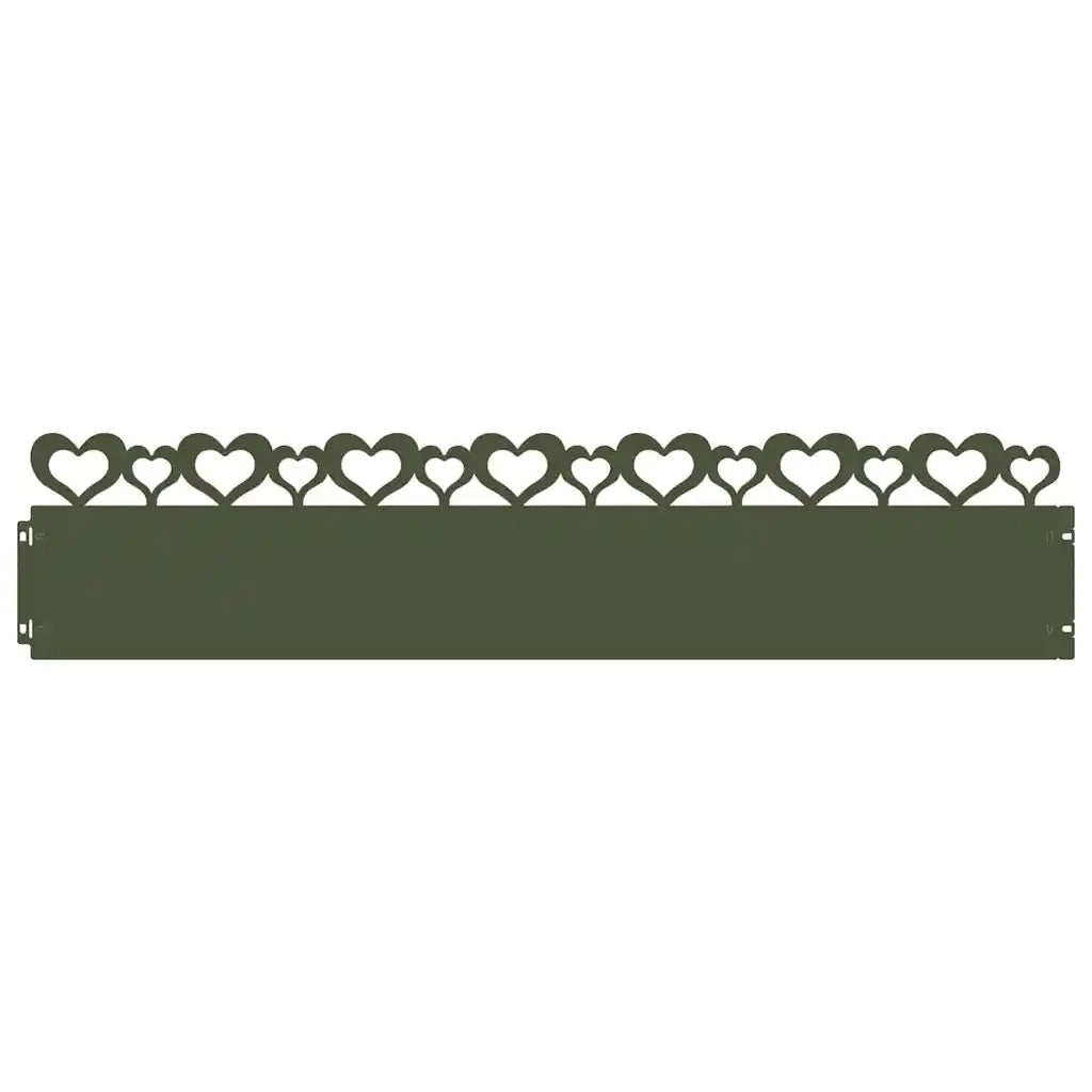 Bordure per prato 10 pcs Verde oliva 103 x 0,05 x 22 cm Acciaio 874837