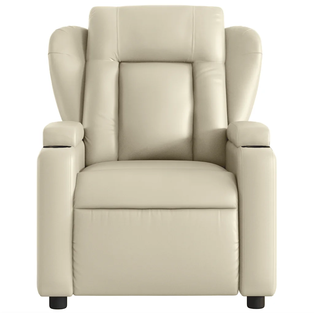 Poltrona | Sedia Relax Reclinabile Elettrica Crema in Similpelle