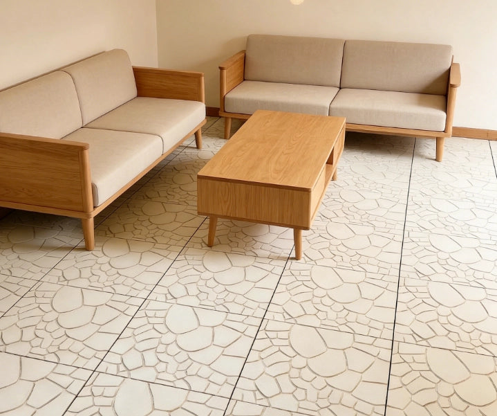 Piastrelle da esterno ULEVR 30,5x30,5 cm, set 44 pezzi a incastro in polipropilene beige per balcone e terrazza