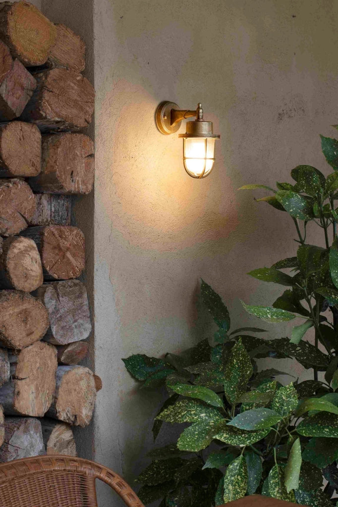 NAHIR, Lampada a Muro in Ottone per Esterni, Faro Barcelona