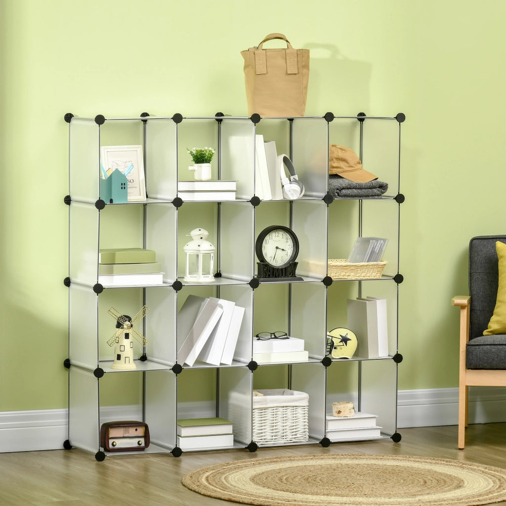 Libreria modulare con 16 scatole ¨C zephmum ¨C Nero e Bianco