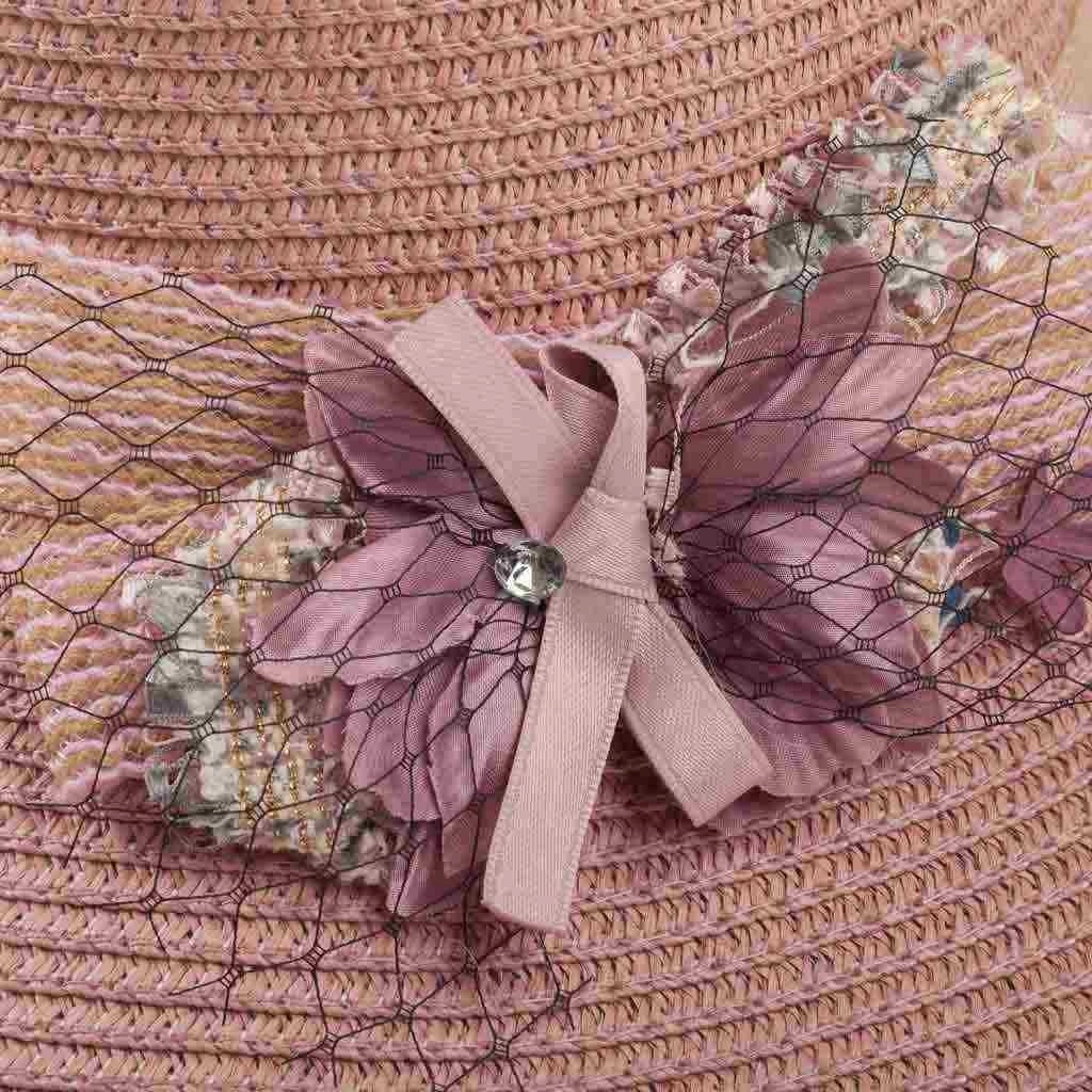 Cappello rosa con decoro elegante 58