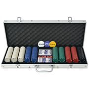Set da Poker con 500 Chips Alluminio 80180