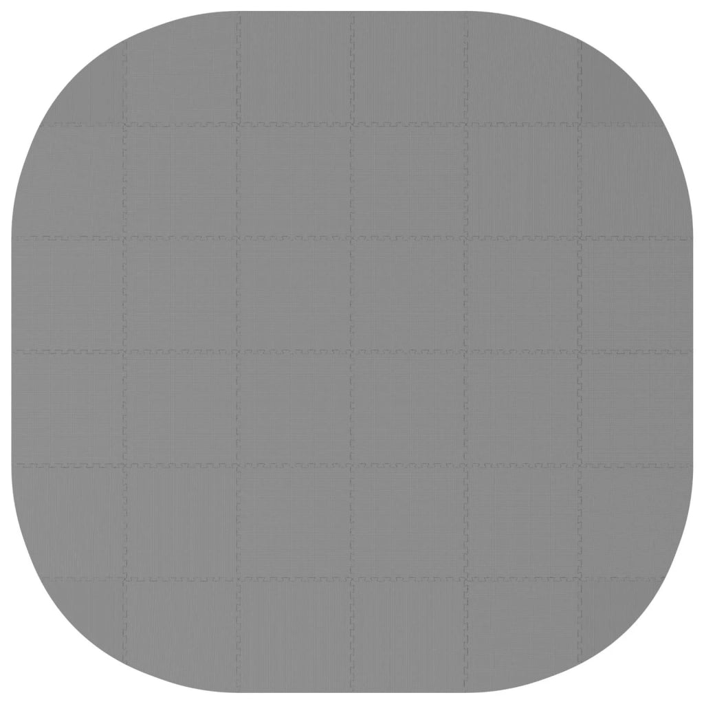 Tappetino per piscina 36 pz Ø 350 cm Rotondo Schiuma EVA Grigio 42042640