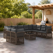 Set Divano da Giardino 11 pz Grigio polyrattan 3434273