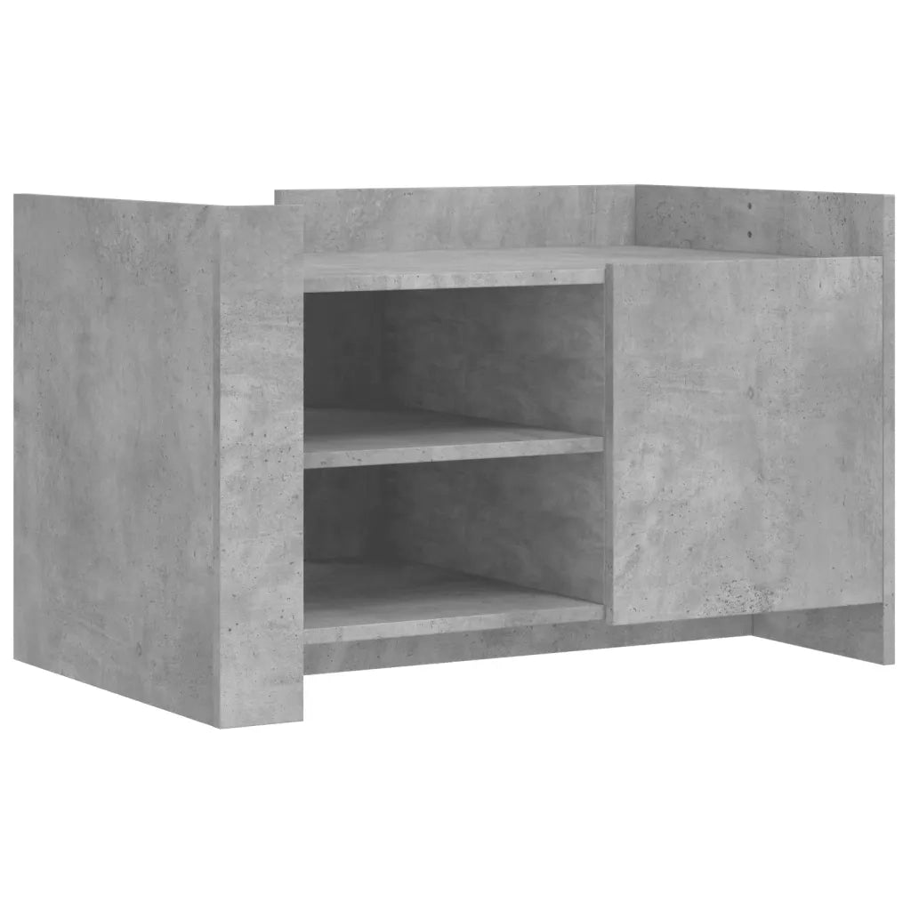 Tavolino Salotto-Tavolino da soggiorno-Tavolo Grigio Cemento 80x50x50 cm Legno Multistrato 186301
