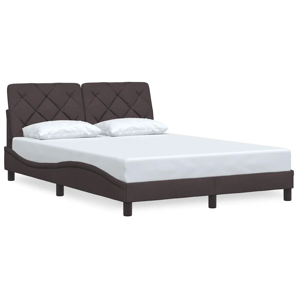 Letto matrimoniale | Letto per adulti | Giroletto senza Materasso Marrone Scuro 120x200 cm Tessuto